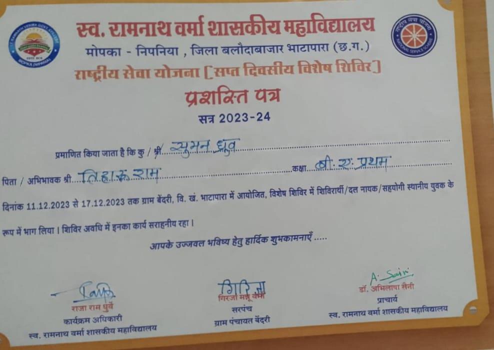 Certificates & Awards